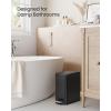 imageSONGMICS Bathroom Trash Can and Toilet Brush Set 13 Gallon Small Trash Bin with Lid Slim for Small Spaces Stainless Steel Garbage Can Soft Close Silver ULTB560E0501Black
