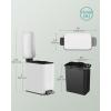imageSONGMICS Bathroom Trash Can and Toilet Brush Set 13 Gallon Small Trash Bin with Lid Slim for Small Spaces Stainless Steel Garbage Can Soft Close Silver ULTB560E0501White