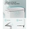 imageSONGMICS Bathroom Trash Can and Toilet Brush Set 13 Gallon Small Trash Bin with Lid Slim for Small Spaces Stainless Steel Garbage Can Soft Close Silver ULTB560E0501White