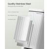 imageSONGMICS Bathroom Trash Can and Toilet Brush Set 13 Gallon Small Trash Bin with Lid Slim for Small Spaces Stainless Steel Garbage Can Soft Close Silver ULTB560E0501White