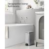 imageSONGMICS Bathroom Trash Can and Toilet Brush Set 13 Gallon Small Trash Bin with Lid Slim for Small Spaces Stainless Steel Garbage Can Soft Close Silver ULTB560E0501Silver