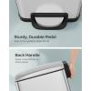 imageSONGMICS Bathroom Trash Can and Toilet Brush Set 13 Gallon Small Trash Bin with Lid Slim for Small Spaces Stainless Steel Garbage Can Soft Close Silver ULTB560E0501Silver