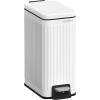 imageSONGMICS Bathroom Trash Can and Toilet Brush Set 13 Gallon Small Trash Bin with Lid Slim for Small Spaces Stainless Steel Garbage Can Soft Close Silver ULTB560E0501White