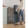 imageSONGMICS Bathroom Trash Can and Toilet Brush Set 13 Gallon Small Trash Bin with Lid Slim for Small Spaces Stainless Steel Garbage Can Soft Close Silver ULTB560E0501Charcoal Gray