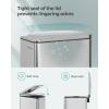 imageSONGMICS Bathroom Trash Can and Toilet Brush Set 13 Gallon Small Trash Bin with Lid Slim for Small Spaces Stainless Steel Garbage Can Soft Close Silver ULTB560E0501Silver