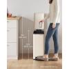 imageSONGMICS Bathroom Trash Can and Toilet Brush Set 13 Gallon Small Trash Bin with Lid Slim for Small Spaces Stainless Steel Garbage Can Soft Close Silver ULTB560E0501Sand Beige