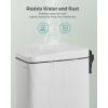 imageSONGMICS Bathroom Trash Can and Toilet Brush Set 13 Gallon Small Trash Bin with Lid Slim for Small Spaces Stainless Steel Garbage Can Soft Close Silver ULTB560E0501White