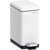 imageSONGMICS Bathroom Trash Can and Toilet Brush Set 13 Gallon Small Trash Bin with Lid Slim for Small Spaces Stainless Steel Garbage Can Soft Close Silver ULTB560E0501White