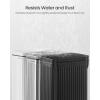 imageSONGMICS Bathroom Trash Can and Toilet Brush Set 13 Gallon Small Trash Bin with Lid Slim for Small Spaces Stainless Steel Garbage Can Soft Close Silver ULTB560E0501Silver