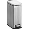 imageSONGMICS Bathroom Trash Can and Toilet Brush Set 13 Gallon Small Trash Bin with Lid Slim for Small Spaces Stainless Steel Garbage Can Soft Close Silver ULTB560E0501Silver