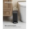 imageSONGMICS Bathroom Trash Can and Toilet Brush Set 13 Gallon Small Trash Bin with Lid Slim for Small Spaces Stainless Steel Garbage Can Soft Close Silver ULTB560E0501Black