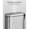 imageSONGMICS Bathroom Trash Can and Toilet Brush Set 13 Gallon Small Trash Bin with Lid Slim for Small Spaces Stainless Steel Garbage Can Soft Close Silver ULTB560E0501Black