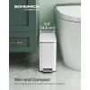 imageSONGMICS Bathroom Trash Can and Toilet Brush Set 13 Gallon Small Trash Bin with Lid Slim for Small Spaces Stainless Steel Garbage Can Soft Close Silver ULTB560E0501White