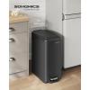 imageSONGMICS Bathroom Trash Can and Toilet Brush Set 13 Gallon Small Trash Bin with Lid Slim for Small Spaces Stainless Steel Garbage Can Soft Close Silver ULTB560E0501Black