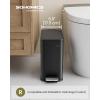 imageSONGMICS Bathroom Trash Can and Toilet Brush Set 13 Gallon Small Trash Bin with Lid Slim for Small Spaces Stainless Steel Garbage Can Soft Close Silver ULTB560E0501Black