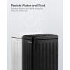 imageSONGMICS Bathroom Trash Can and Toilet Brush Set 13 Gallon Small Trash Bin with Lid Slim for Small Spaces Stainless Steel Garbage Can Soft Close Silver ULTB560E0501Black