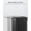imageSONGMICS Bathroom Trash Can and Toilet Brush Set 13 Gallon Small Trash Bin with Lid Slim for Small Spaces Stainless Steel Garbage Can Soft Close Silver ULTB560E0501Black