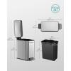 imageSONGMICS Bathroom Trash Can and Toilet Brush Set 13 Gallon Small Trash Bin with Lid Slim for Small Spaces Stainless Steel Garbage Can Soft Close Silver ULTB560E0501Black