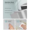 imageSONGMICS Bathroom Trash Can and Toilet Brush Set 13 Gallon Small Trash Bin with Lid Slim for Small Spaces Stainless Steel Garbage Can Soft Close Silver ULTB560E0501Silver