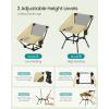 imageSONGMICS Camping Chair Lightweight Folding Beach Chair Adjustable Height Steel Frame Portable for Outdoor TravelBrown