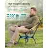 imageSONGMICS Camping Chair Lightweight Folding Beach Chair Adjustable Height Steel Frame Portable for Outdoor TravelBrown