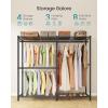 imageSONGMICS Clothes Rack Freestanding Wardrobe Closet Metal Clothing Racks HeavyDuty Garment Rack with Adjustable Shelves Hanging Rods Dividable 158 x 472 x 709 Inches Ink Black ULGR423B01Ink Black