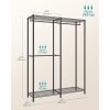 imageSONGMICS Clothes Rack Freestanding Wardrobe Closet Metal Clothing Racks HeavyDuty Garment Rack with Adjustable Shelves Hanging Rods Dividable 158 x 472 x 709 Inches Ink Black ULGR423B01Ink Black