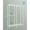 imageSONGMICS Clothes Rack Freestanding Wardrobe Closet Metal Clothing Racks HeavyDuty Garment Rack with Adjustable Shelves Hanging Rods Dividable 158 x 472 x 709 Inches Ink Black ULGR423B01Cloud White