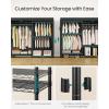 imageSONGMICS Clothes Rack Freestanding Wardrobe Closet Metal Clothing Racks HeavyDuty Garment Rack with Adjustable Shelves Hanging Rods Dividable 158 x 472 x 709 Inches Ink Black ULGR423B01Ink Black