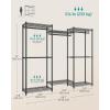 imageSONGMICS Clothes Rack Freestanding Wardrobe Closet Metal Clothing Racks HeavyDuty Garment Rack with Adjustable Shelves Hanging Rods Dividable 158 x 472 x 709 Inches Ink Black ULGR423B01Ink Black