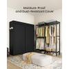 imageSONGMICS Clothes Rack Freestanding Wardrobe Closet Metal Clothing Racks HeavyDuty Garment Rack with Adjustable Shelves Hanging Rods Dividable 158 x 472 x 709 Inches Ink Black ULGR423B01Ink Black