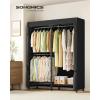 imageSONGMICS Clothes Rack Freestanding Wardrobe Closet Metal Clothing Racks HeavyDuty Garment Rack with Adjustable Shelves Hanging Rods Dividable 158 x 472 x 709 Inches Ink Black ULGR423B01Ink Black