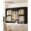 imageSONGMICS Clothes Rack Freestanding Wardrobe Closet Metal Clothing Racks HeavyDuty Garment Rack with Adjustable Shelves Hanging Rods Dividable 158 x 472 x 709 Inches Ink Black ULGR423B01Ink Black