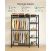 imageSONGMICS Clothes Rack Freestanding Wardrobe Closet Metal Clothing Racks HeavyDuty Garment Rack with Adjustable Shelves Hanging Rods Dividable 158 x 472 x 709 Inches Ink Black ULGR423B01Ink Black