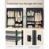 imageSONGMICS Clothes Rack Freestanding Wardrobe Closet Metal Clothing Racks HeavyDuty Garment Rack with Adjustable Shelves Hanging Rods Dividable 158 x 472 x 709 Inches Ink Black ULGR423B01Ink Black