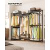 imageSONGMICS Clothes Rack Freestanding Wardrobe Closet Metal Clothing Racks HeavyDuty Garment Rack with Adjustable Shelves Hanging Rods Dividable 158 x 472 x 709 Inches Ink Black ULGR423B01Ink Black