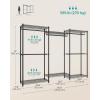 imageSONGMICS Clothes Rack Freestanding Wardrobe Closet Metal Clothing Racks HeavyDuty Garment Rack with Adjustable Shelves Hanging Rods Dividable 158 x 472 x 709 Inches Ink Black ULGR423B01Ink Black