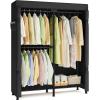 imageSONGMICS Clothes Rack Freestanding Wardrobe Closet Metal Clothing Racks HeavyDuty Garment Rack with Adjustable Shelves Hanging Rods Dividable 158 x 472 x 709 Inches Ink Black ULGR423B01Ink Black