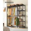 imageSONGMICS Clothes Rack Freestanding Wardrobe Closet Metal Clothing Racks HeavyDuty Garment Rack with Adjustable Shelves Hanging Rods Dividable 158 x 472 x 709 Inches Ink Black ULGR423B01Ink Black