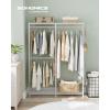 imageSONGMICS Clothes Rack Freestanding Wardrobe Closet Metal Clothing Racks HeavyDuty Garment Rack with Adjustable Shelves Hanging Rods Dividable 158 x 472 x 709 Inches Ink Black ULGR423B01Cloud White