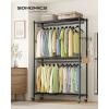 imageSONGMICS Clothing Rack HeavyDuty Garment Rack with Adjustable Storage Shelves and Hanging Rails Hooks Freestanding Portable Wardrobe Closet Rack Ink Black ULGR436B01433w X 783h