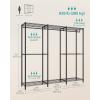 imageSONGMICS Clothing Rack HeavyDuty Garment Rack with Adjustable Storage Shelves and Hanging Rails Hooks Freestanding Portable Wardrobe Closet Rack Ink Black ULGR436B01709W x 705H