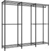 imageSONGMICS Clothing Rack HeavyDuty Garment Rack with Adjustable Storage Shelves and Hanging Rails Hooks Freestanding Portable Wardrobe Closet Rack Ink Black ULGR436B01709W x 705H