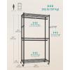 imageSONGMICS Clothing Rack HeavyDuty Garment Rack with Adjustable Storage Shelves and Hanging Rails Hooks Freestanding Portable Wardrobe Closet Rack Ink Black ULGR436B01354W x 783H
