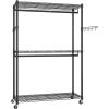imageSONGMICS Clothing Rack HeavyDuty Garment Rack with Adjustable Storage Shelves and Hanging Rails Hooks Freestanding Portable Wardrobe Closet Rack Ink Black ULGR436B01433w X 783h