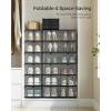 imageSONGMICS Foldble Shoe Storage Organizer for Closet Stackable Sneaker Cabinet with Magnetic Door Large Plastic Container Bins for Living Room Entryway 9Tier for 18 Pairs Cream White ULSP918WD01Transparent  Ink Black