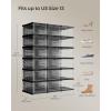 imageSONGMICS Foldble Shoe Storage Organizer for Closet Stackable Sneaker Cabinet with Magnetic Door Large Plastic Container Bins for Living Room Entryway 9Tier for 18 Pairs Cream White ULSP918WD01Transparent  Ink Black