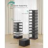 imageSONGMICS Foldble Shoe Storage Organizer for Closet Stackable Sneaker Cabinet with Magnetic Door Large Plastic Container Bins for Living Room Entryway 9Tier for 18 Pairs Cream White ULSP918WD01Transparent  Ink Black