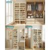 imageSONGMICS Foldble Shoe Storage Organizer for Closet Stackable Sneaker Cabinet with Magnetic Door Large Plastic Container Bins for Living Room Entryway 9Tier for 18 Pairs Cream White ULSP918WD01Cream White