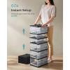 imageSONGMICS Foldble Shoe Storage Organizer for Closet Stackable Sneaker Cabinet with Magnetic Door Large Plastic Container Bins for Living Room Entryway 9Tier for 18 Pairs Cream White ULSP918WD01Transparent  Ink Black